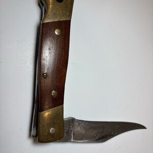 VTG Camillus 4 Lockback Pocket Knife Sword Brand Handmade NY USA Wood Handle